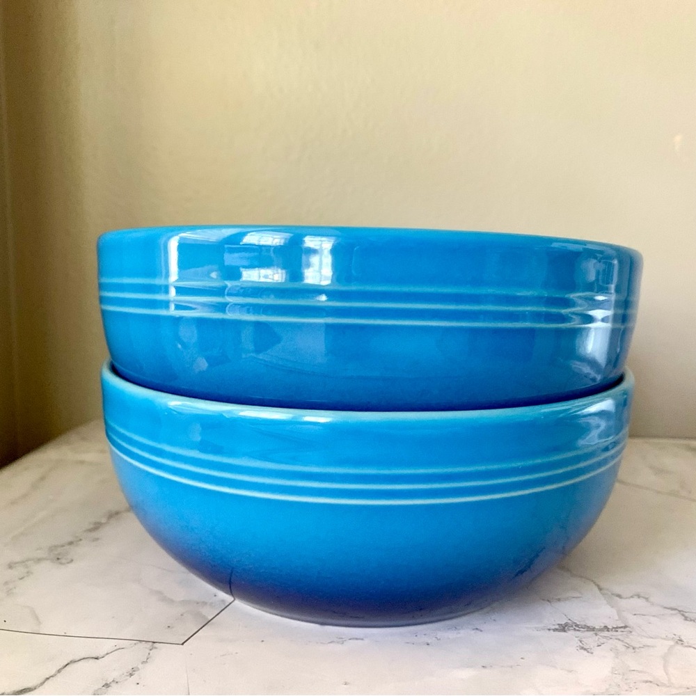 2x Le Cruset second choix 770ml cereal bowl azure blue